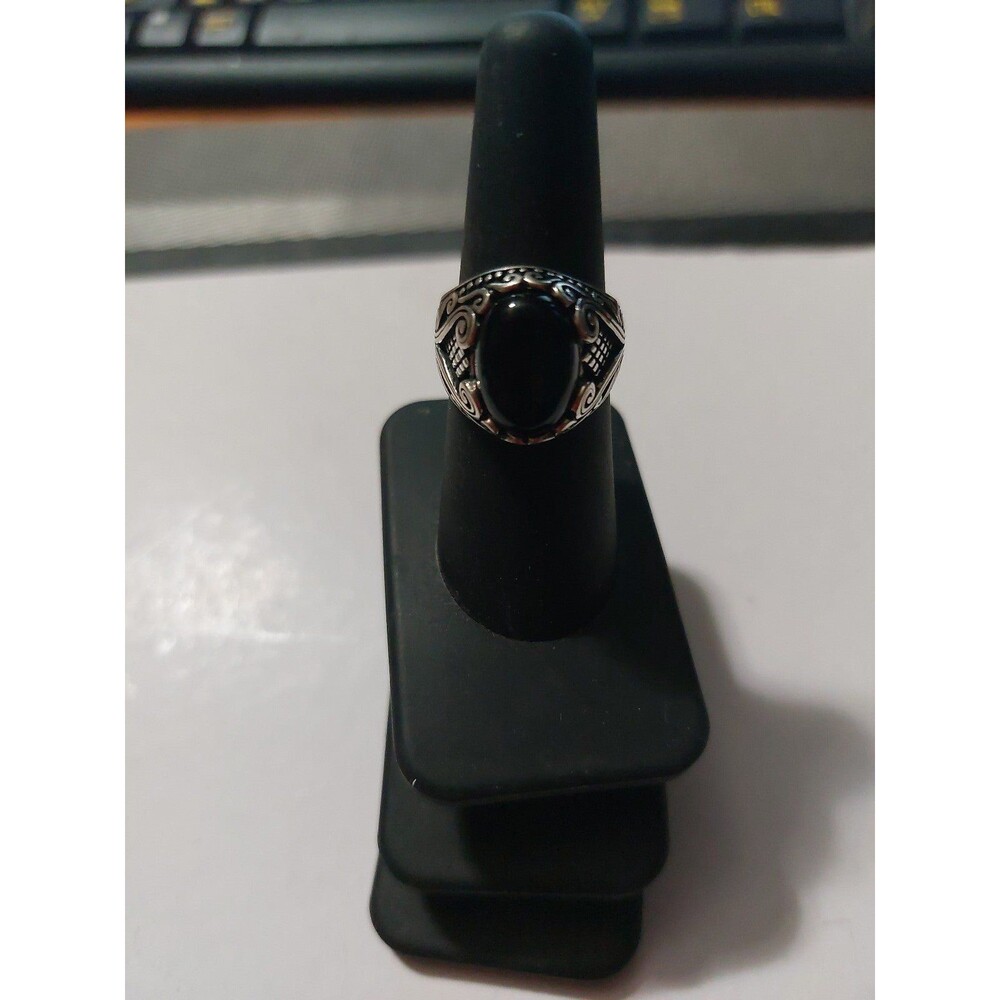 Sterling Silver Black Onyx Ring  Sz 7